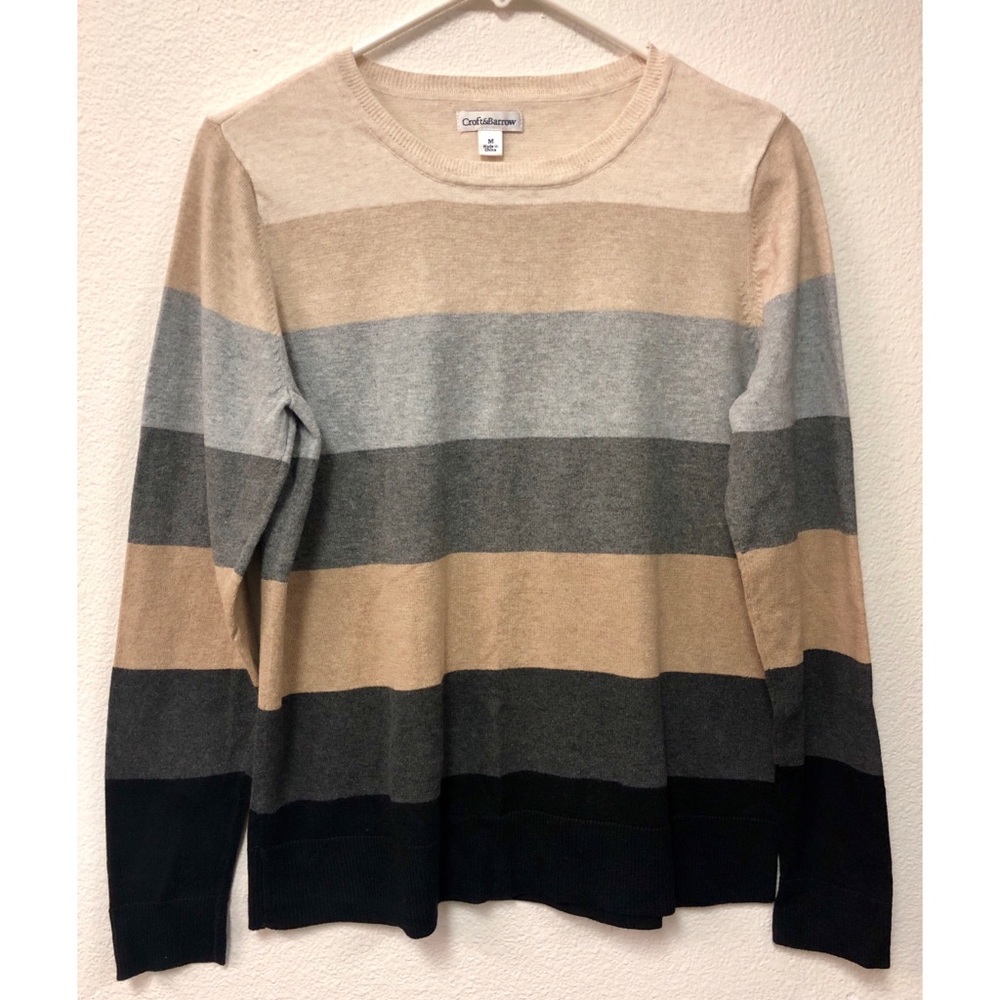 Croft & Barrow Striped Cotton Sweater Size: M